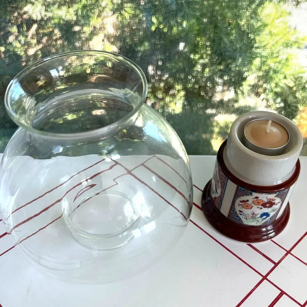 Vintage Gailstyn Sutton Towle Oriental Votive Holder Glass Shade
